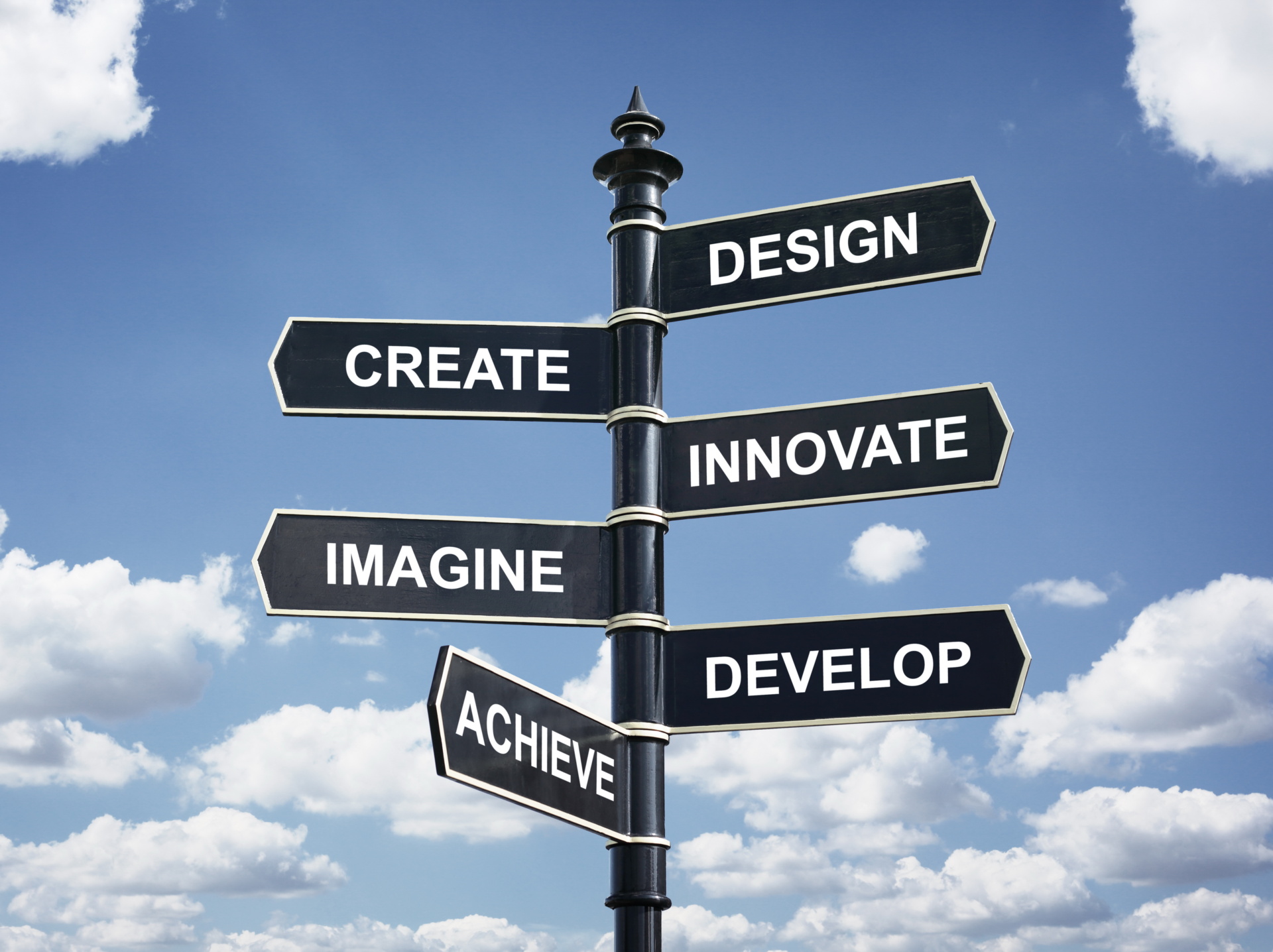 Design,-create,-innovate,-imagine,-develop-and-achieve-direction-sign-492457812_5616x4200